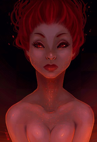 Анимация Красноволосая девушка, by prettypunkae