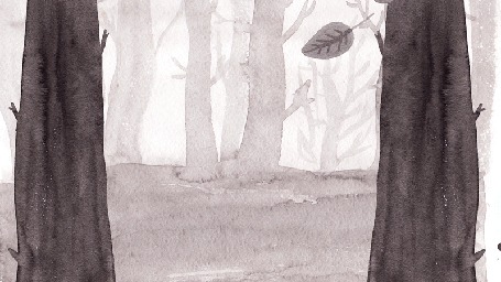 Анимация Девушка идет по парку с падающей листвой, by Julia Razumova