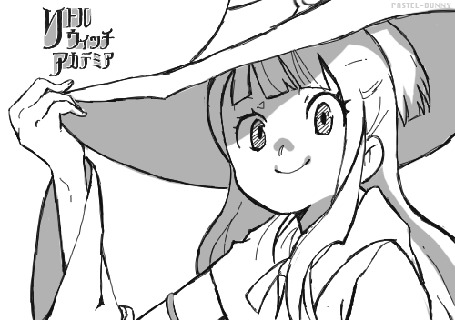 Анимация Atsuko Kagari / Ацуко Кагари из аниме Little Witch AcademiaАкадемия ведьмочек, by Pasuteru-Usagi