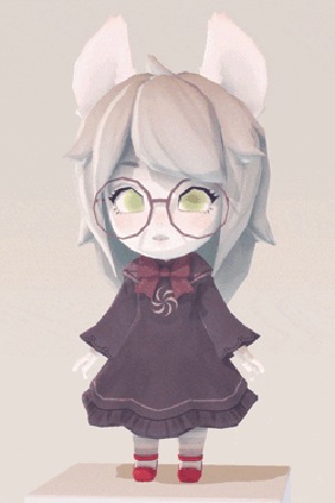 Анимация Chibi Jade Harley / Чиби Джейд Харли из веб-комикса Homestuck / Хоумстак машет рукой