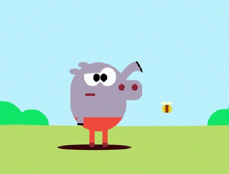 Анимация Слоненок отгоняет надоедливую муху, by Hey Duggee