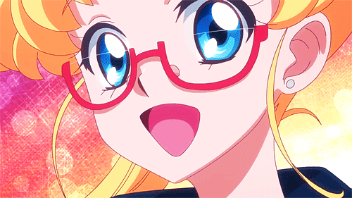 Анимация Усаги Цукино / Usagi Tsukino из аниме Красавица-воин Сейлор Мун / Bishoujo Senshi Sailor Moon в очках подмигивает, гифка Усаги Цукино / Usagi Tsukino из аниме Красавица-воин Сейлор Мун / Bishoujo Senshi Sailor Moon в очках подмигивает
