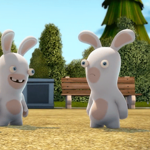 Анимация Отрывок из мультфильма Бешеные кролики: Вторжение / Rabbids Invasion, гифка Отрывок из мультфильма Бешеные кролики: Вторжение / Rabbids Invasion