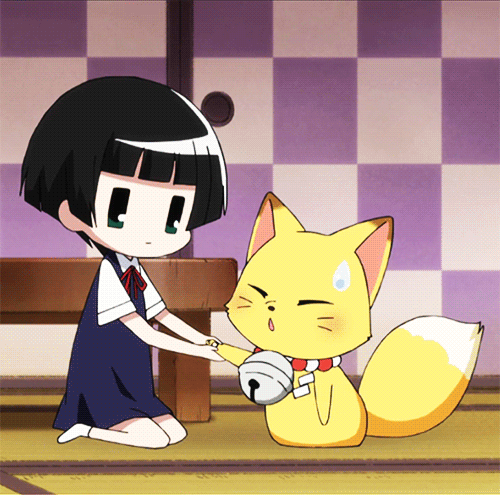 Анимация Кохина с духом - кицунэ Коккури-саном, аниме Gugure! Kokkuri-san / Загугли это, Коккури-сан!, гифка Кохина с духом - кицунэ Коккури-саном, аниме Gugure! Kokkuri-san / Загугли это, Коккури-сан!