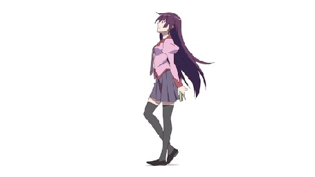 Анимация Hitagi Senjougahara / Хитаги Сэндзегахара из аниме Bakemonogatari / Истории монстров