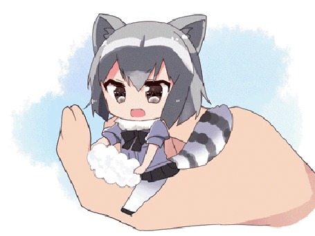 Анимация Araiguma / Енот-Полоскун из аниме Kemono Friends / Друзья-зверушки