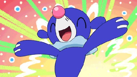Анимация Popplio / Попплио из аниме Покемон / Pokemon хлопает в ладоши