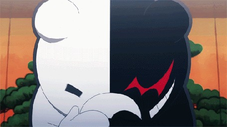 Анимация Монокума / Monokuma из аниме Школа надежды и безнадежные школьники / Danganronpa: Kibou no Gakuen to Zetsubou