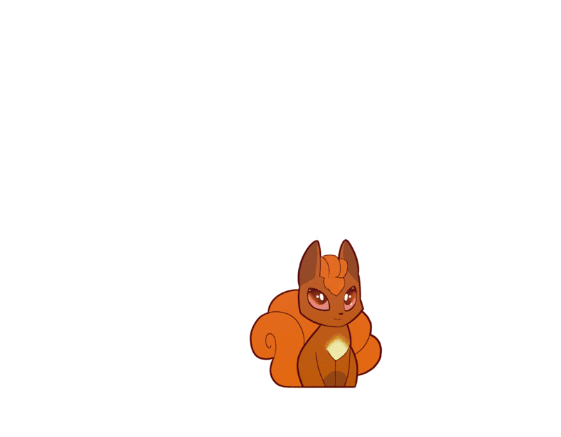 Анимация Vulpix / Вулпикс из аниме Pokemon / Покемон, гифка Vulpix / Вулпикс из аниме Pokemon / Покемон