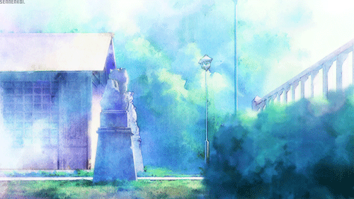 Анимация Здание под дождем, отрывок из аниме Неудержимая юность / Ao Haru Ride, гифка Здание под дождем, отрывок из аниме Неудержимая юность / Ao Haru Ride