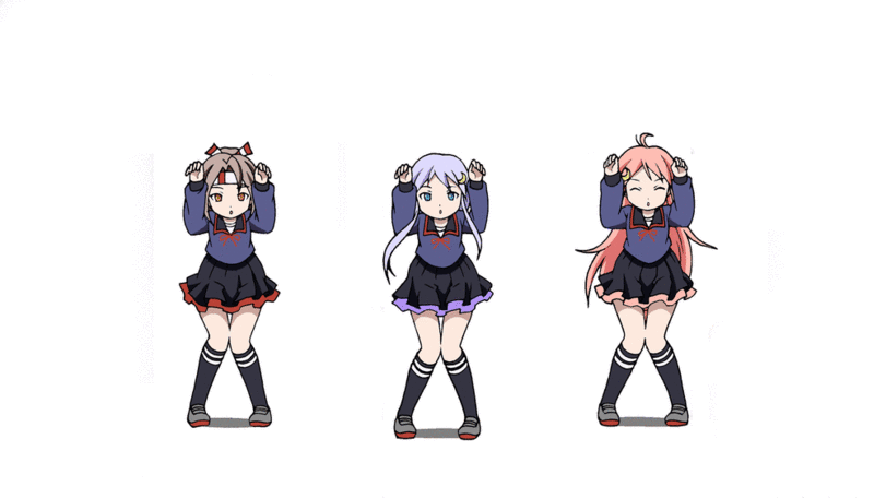 Анимация Zuihou / Зуйхо, Yayoi / Яей и Uzuki / Узуки из манги Kantai Collection 4-koma Comic: Fubuki, Ganbarimasu! Флотская коллекция: Енкома танцкют, гифка Zuihou / Зуйхо, Yayoi / Яей и Uzuki / Узуки из манги Kantai Collection 4-koma Comic: Fubuki, Ganbarimasu! Флотская коллекция: Енкома танцкют