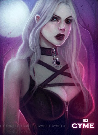 Анимация Белокурая девушка с кулоном на шее, by Auctave