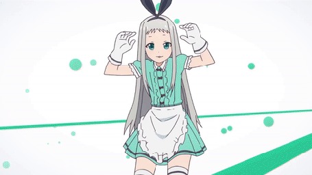 Анимация Hideri Kanzaki / Хидэри Кандзаки из аниме Blend S / Садистская смесь разводит руками в стороны