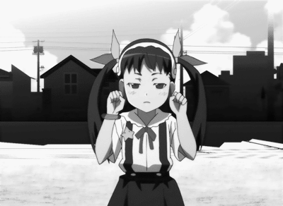 Анимация Mayoi Hachikuji / Маей Хатикудзи из аниме Bakemonogatari / Истории монстров, гифка Mayoi Hachikuji / Маей Хатикудзи из аниме Bakemonogatari / Истории монстров