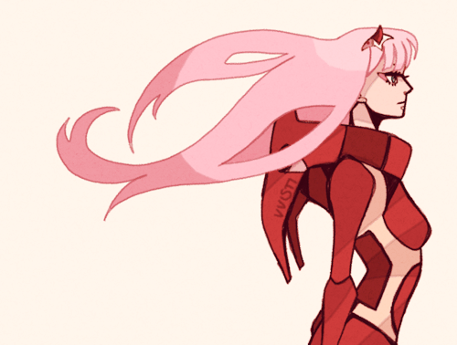 Анимация Zero Two / Зеро Ту из аниме Darling in the FranXX / Милый во Франкcе, гифка Zero Two / Зеро Ту из аниме Darling in the FranXX / Милый во Франкcе