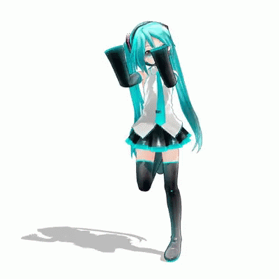 Гиф анимация Vocaloid Hatsune Miku / Вокалоид Хатсунэ Мику танцует