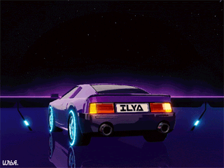 Анимация Автомобиль из игры Neon Drive разработчика Fraoula, гифка Автомобиль из игры Neon Drive разработчика Fraoula
