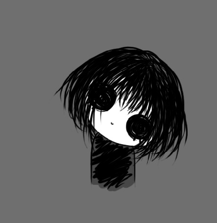 Анимация Темноволосая девочка с черными глазами, by Sleeplesssmiles