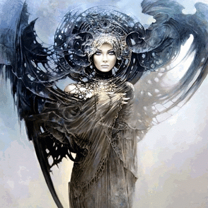 Анимация Девушка - ангел неземной красоты, гифка Девушка - ангел неземной красоты