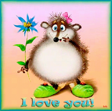 Анимация Ёж признается в любви (I love you!), анимация Ольги Стрельцовой