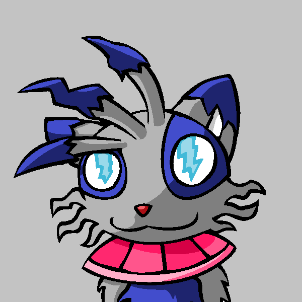 Анимация Серый кот с голубыми глазами на сером фоне, by TheFlippmeister, гифка