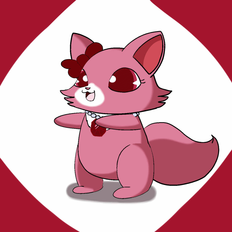 Анимация Танцующее розовое животное, by WaffleFox, гифка Танцующее розовое животное, by WaffleFox