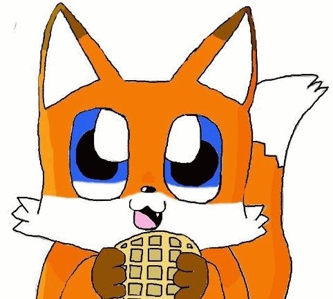 Анимация Лисичка с вафелькой показывает язык, by WaffleFox, гифка Лисичка с вафелькой показывает язык, by WaffleFox