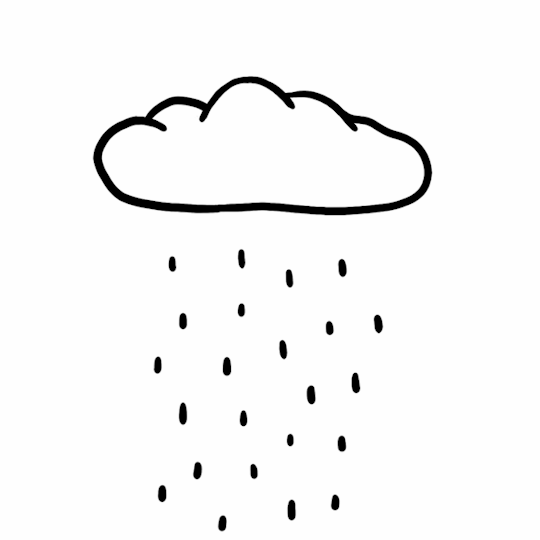 Анимация С облачка рука выжимает дождь, гифка С облачка рука выжимает дождь