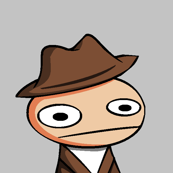 Анимация Мужчина в коричневом пиджака и шляпке на сером фоне, by TheFlippmeister, гифка Мужчина в коричневом пиджака и шляпке на сером фоне, by TheFlippmeister