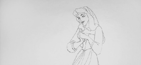 Анимация Скетч Авроры / Aurora из Диснеевского мультфильма Спящая красавица / Sleeping Beauty, by Marc Davis