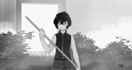 Анимация Тренирующий с палкой парень, by kiruru2592