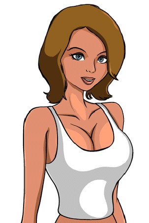 Анимация Недовольная чем-то девушка скрещивает перед собой руки, by Z-studios