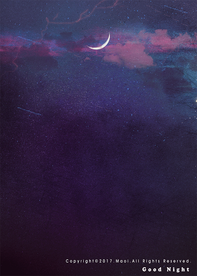 Анимация Луна на ночном небе, (Good night / хорошей ночи), by Maoi, гифка Луна на ночном небе, (Good night / хорошей ночи), by Maoi