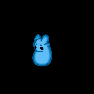 Анимация Грустный голубой кролик на черном фоне, by Ink-It, гифка Грустный голубой кролик на черном фоне, by Ink-It