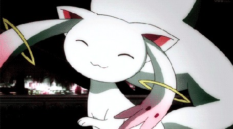 Анимация Kyuubey / Кюбэй из аниме Mahou Shoujo Madoka Magika / Девочка-волшебница Мадока Волшебство