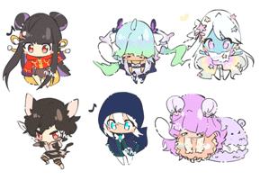 Анимация Чибики на белом фоне, by CuteNikeChan, гифка Чибики на белом фоне, by CuteNikeChan