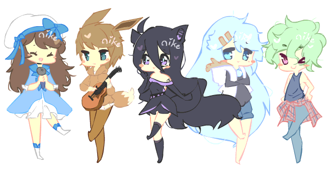 Анимация Чибики на белом фоне, by CuteNikeChan, гифка Чибики на белом фоне, by CuteNikeChan