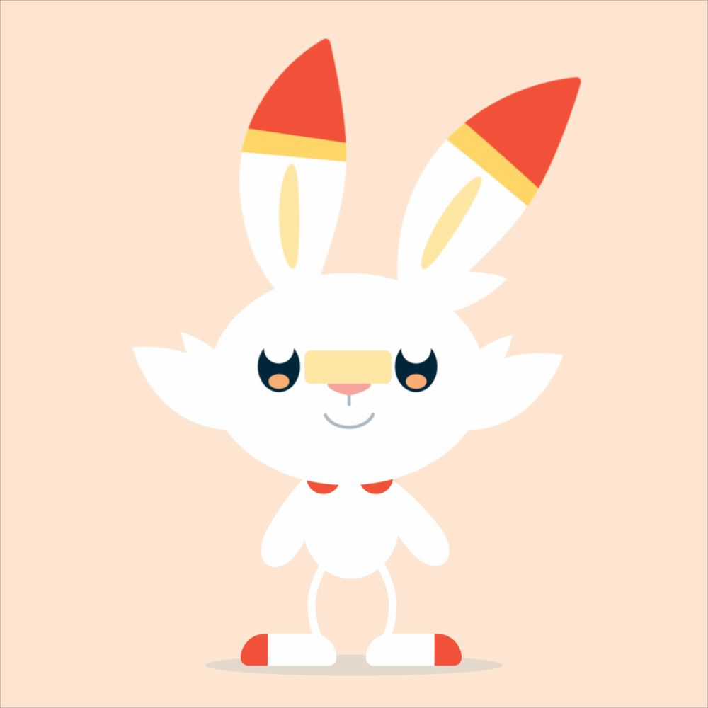 Анимация Покемон Скорбанни / Scorbunny, by Charlie Erholm, гифка Покемон Скорбанни / Scorbunny, by Charlie Erholm