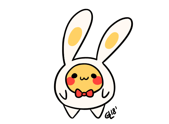 Анимация Пикачу / Pikachu в костюме зайчика, by Guia Longasa, гифка Пикачу / Pikachu в костюме зайчика, by Guia Longasa