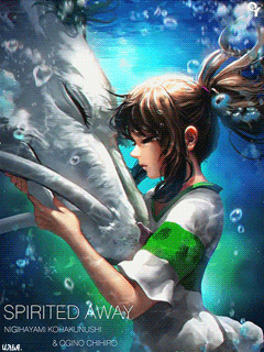 Анимация Под водой, на небольшой глубине, при ярком дневном солнечном свете, проникавшем сквозь воду, Тихиро Огино / Chihiro Ogino, одетая в бело-зеленое платье, нежно обнимает белого дракона Хаку / Haku, который возможно является ее единственным другом, на основе картинки Spirited Away авторов Nighayami Kohakunushi & Ogino Chihiro, гифка Под водой, на небольшой глубине, при ярком дневном солнечном свете, проникавшем сквозь воду, Тихиро Огино / Chihiro Ogino, одетая в бело-зеленое платье, нежно обнимает белого дракона Хаку / Haku, который возможно является ее единственным другом, на основе картинки Spirited Away авторов Nighayami Kohakunushi & Ogino Chihiro