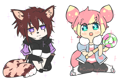 Анимация Чибики на белом фоне, by CuteNikeChan, гифка Чибики на белом фоне, by CuteNikeChan