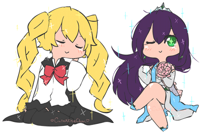 Анимация Чибики на белом фоне, by CuteNikeChan, гифка Чибики на белом фоне, by CuteNikeChan