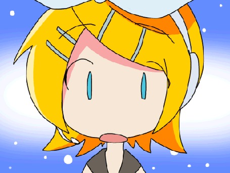 Анимация Смотрящая в стороны Vocaloid Kagamine Rin / Вокалоид Кагамине Рин