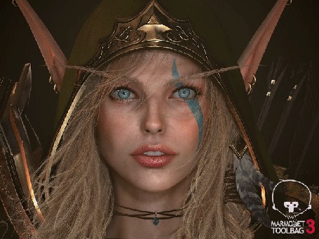 Анимация Alleria Windrunner / Аллерия Ветрокрылая из игры World of Warcraft / Мир военного ремесла