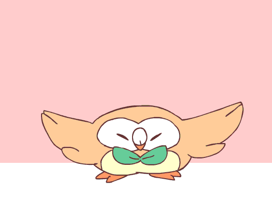 Анимация Rowlet / Роулет из аниме Pokemon / Покемон, гифка Rowlet / Роулет из аниме Pokemon / Покемон