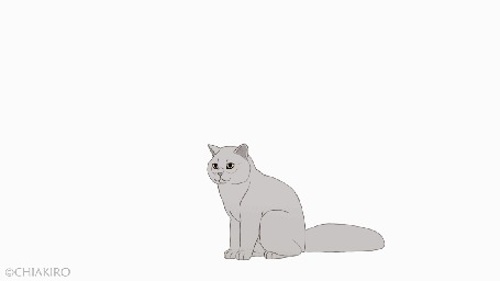 Анимация Кошка пытается дотронутся до бабочки, by Chiakiro