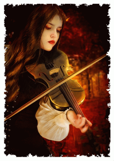 Голая играет на скрипке