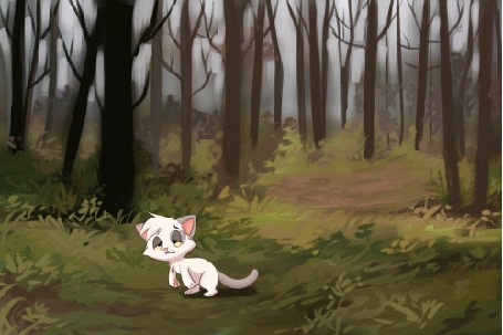 Анимация Кошка подпрыгивает и превращается в дракончика, by TUWKA