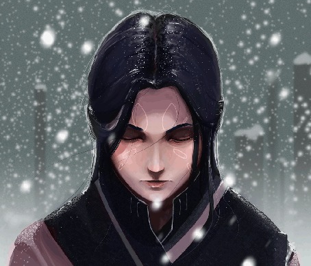 Анимация Парень стоит под снегопадом, by Rashedjrs