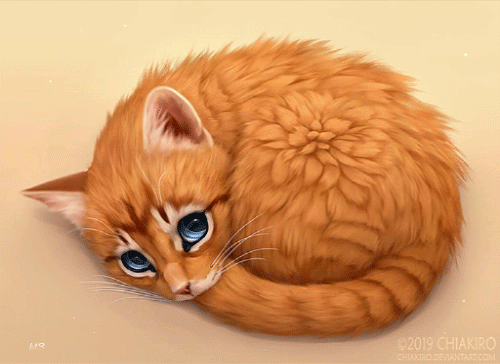 Анимация Рыжий голубоглазый котенок, by Chiakiro, гифка Рыжий голубоглазый котенок, by Chiakiro